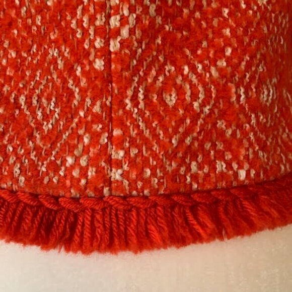 J Crew  Orange Red Fringe  Tweed Blazer - Picture 7 of 11
